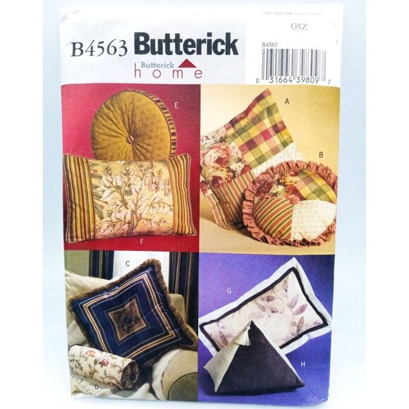 Butterick Pattern B4563 Home Decor One Size Round and Square Pillows 2005 Uncut - Picture 1 of 2